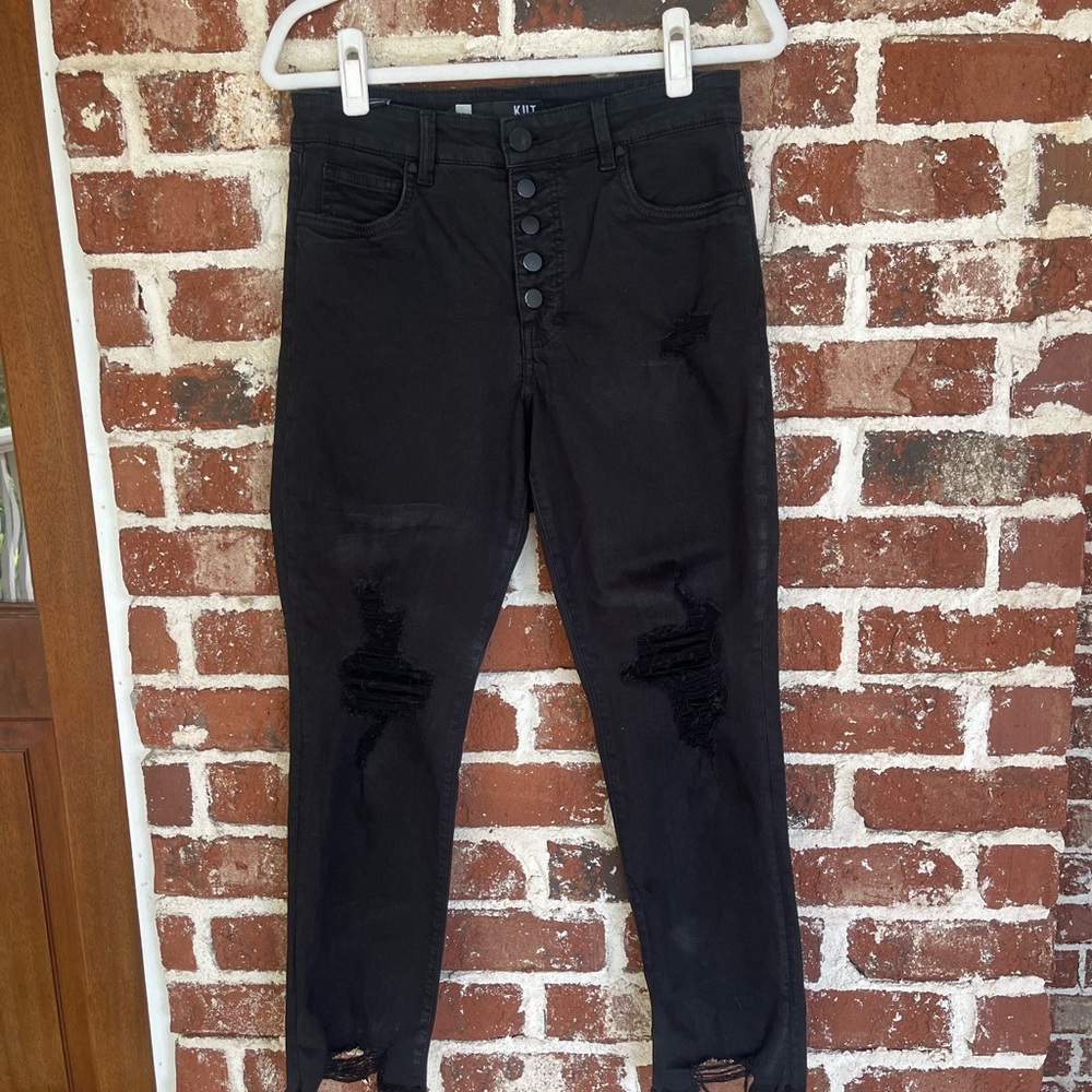 Kut From The Kloth Women's Size 6 Jeans Reese Fab Ab Ankle Straight Leg Black